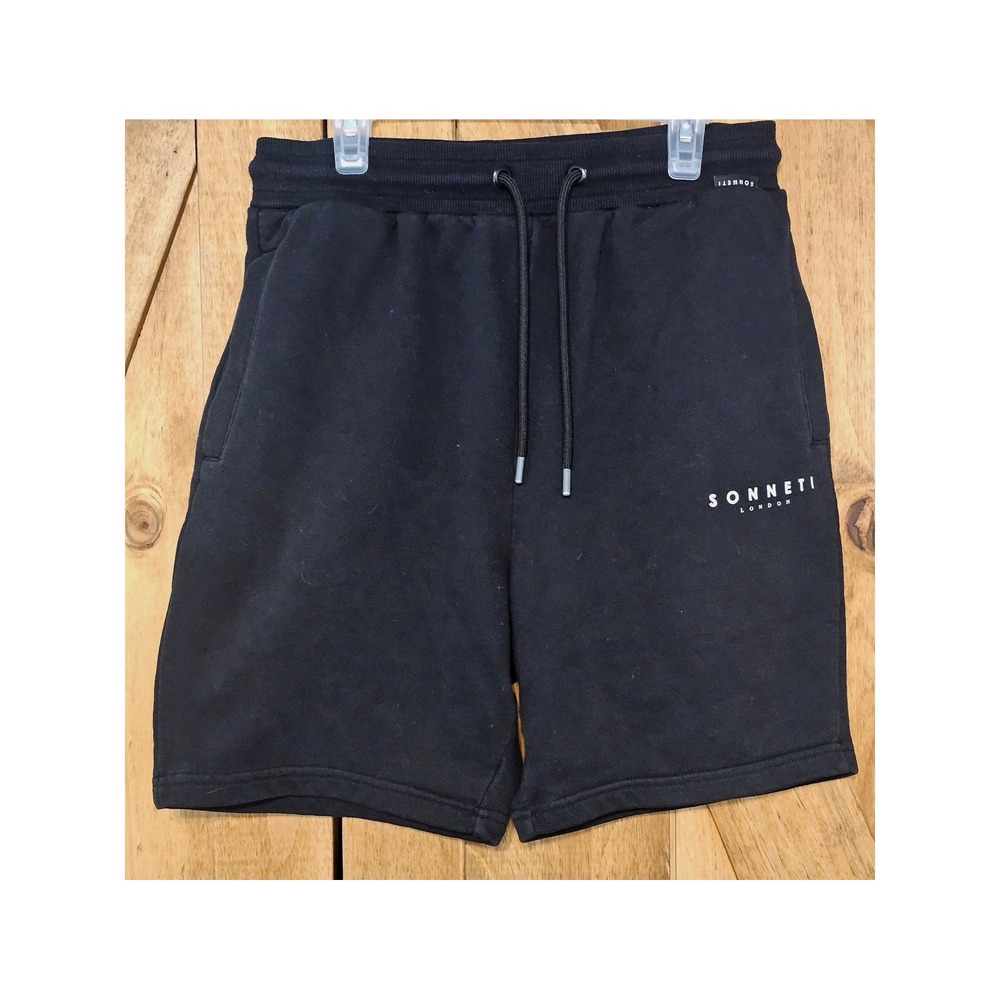 Sonneti Black Jersey Knit Brom Shorts Men M London Drawstring Casual Sporty #781